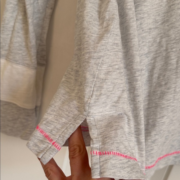 Lisa Todd Heather Gray Top with Neon Pink Trim - Picture 5 of 7